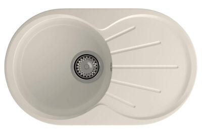 Мойка мрамор RONDO GF-R-750L чаша с крылом 750х460 мм белый (с сифоном)