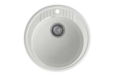 Мойка мрамор RONDO GF-R-520 D-520 мм иней (с сифоном)