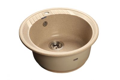 Мойка мрамор RONDO GF-R-520  D-520 мм  песок (с сифоном) *под заказ