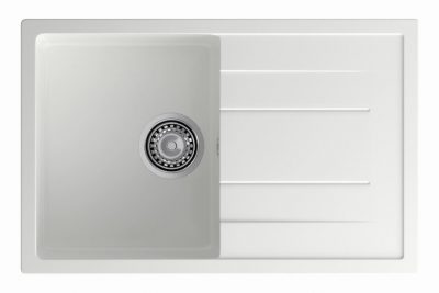 Мойка мрамор QUADRO GF-Q-780L чаша с крылом 780х500 мм иней (с сифоном)