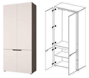 Анталия Шкаф 2-х ств. (Венге/Белый Софт) (В)