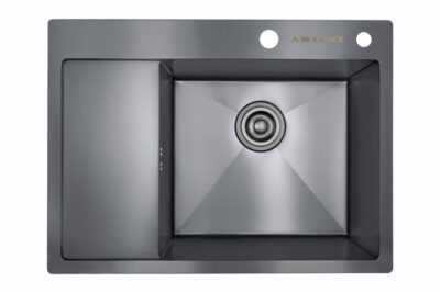Мойка Амалет врез./подст. монтаж (65х48) 650*480*220 1,2мм Графит +сифон+дозатор+коландер(под заказ)