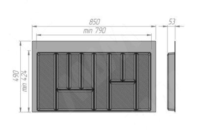 Лоток д/столовых принадлежн. М900 (ш850хг490) Графит