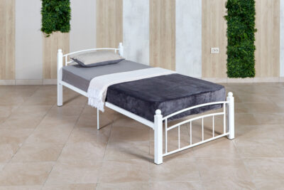 Кровать «Планета Лофт» белая с металлическими ножками 1200х2000