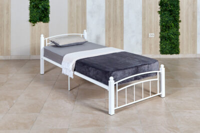 Кровать «Планета Лофт» белая с металлическими ножками 1200х2000